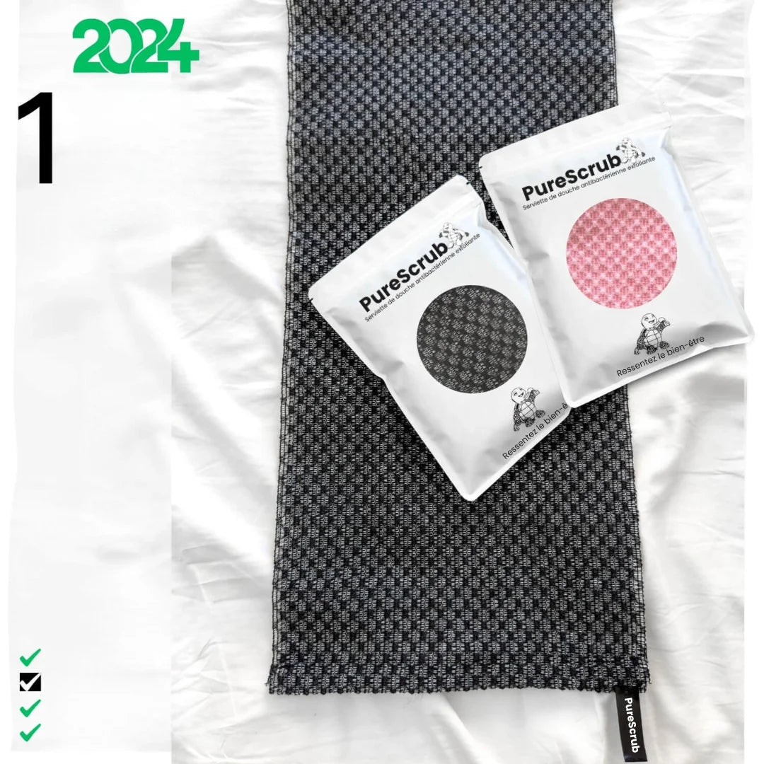 PureScrub™ - Serviette de douche exfoliante antibactérienne