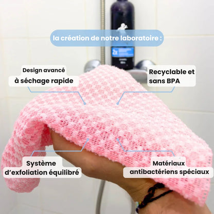 PureScrub™ - Serviette de douche exfoliante antibactérienne