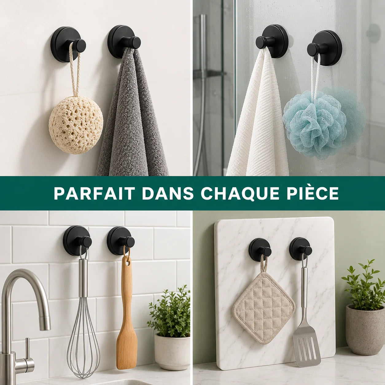 Crochets à Ventouse ACCROC - Lot de 4